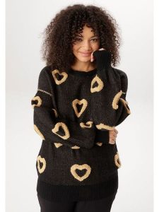 Aniston Sweter w kolorze czarno-jasnobrązowym rozmiar: 48. Czarne swetry oversize Aniston, bez wzorów, bez ramiączek. Za 173,99 zł.