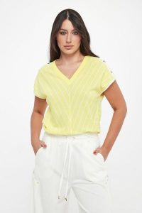 Sweter/top damski w paski LIU JO. Swetry klasyczne Liu Jo, s, bez kołnierzyka. Za 429,00 zł.