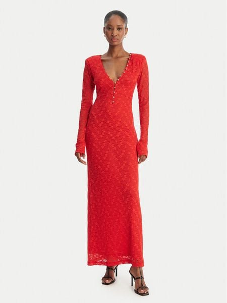 Bardot Sukienka koktajlowa Zenia 60239DB Czerwony Slim Fit. Czerwone sukienki Bardot, bez wzorów, z syntetyku, wizytowe, bez kołnierzyka, bez ramiączek. Za 609,99 zł.