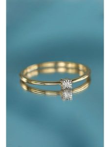 Maison héritage PARIS Złoty pierścionek "Pure" z diamentem rozmiar: 58. Żółte pierścionki Maison héritage PARIS, z diamentem, złote. Za 826,99 zł.