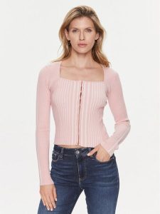Guess Kardigan Allie W4RR43 Z2YN2 Różowy Slim Fit. Czerwone kardigany Guess, z syntetyku. Za 269,99 zł.