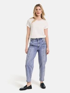 TAIFUN Dżinsy - Tapered fit - w kolorze błękitnym rozmiar: 36. Niebieskie jeansy Taifun, bez wzorów, z bawełny, z podwyższonym stanem. Za 127,35 zł.