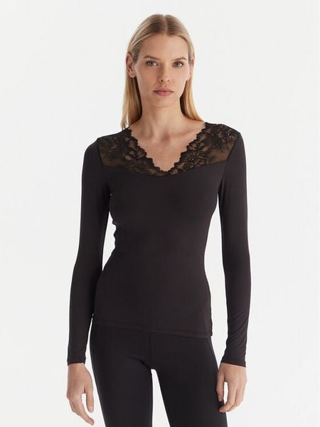 Ysabel Mora Koszulka piżamowa 19487 Czarny Slim Fit. Czarne koszule nocne ysabel mora, bez wzorów, z syntetyku, bez ramiączek. Za 129,99 zł.