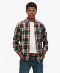 Superdry Koszula Vintage Check z bawełny – Grace Check Green. Zielone koszule Superdry, m, bez wzorów, z bawełny, bez kołnierzyka, bez ramiączek. Za 266,10 zł.