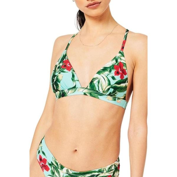 Góra od bikini Superdry Vintage T-Back Tri. Zielone bikini Superdry, bez wzorów, z lycry. W wyprzedaży za 96,00 zł.