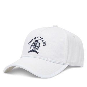 Czapka z daszkiem Tommy Jeans. Czapki Tommy Jeans, bez wzorów, z jeansu. Za 99,99 zł.