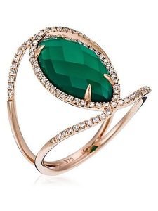 DIAMANTA Złoty pierścionek "Energie" z diamentami rozmiar: 50. Różowe pierścionki DIAMANTA, z agatem, złote. Za 1 464,64 zł.