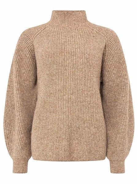 Zwillingsherz Sweter w kolorze beżowym rozmiar: XL. Brązowe swetry oversize Zwillingsherz, xl, bez wzorów, prążkowane, bez ramiączek. Za 197,17 zł.