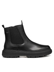Geox Botki D Lamidie + Grip Abx D46XMD 00043 C9999 Czarny. Czarne botki Geox, bez wzorów, ze skóry, bez obcasa, na płaskiej podeszwie, bez zapięcia. Za 579,99 zł.