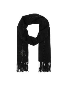 LAUREN RALPH LAUREN Szalik 454P04453006 Czarny. Czarne rękawiczki Lauren Ralph Lauren, bez wzorów. Za 519,99 zł.