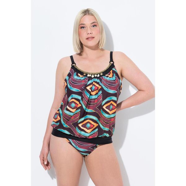 Damskie Tankini miękkie miseczki elastyczny dół. Czarne bikini Ulla Popken, bez wzorów, z elastanu. Za 294,99 zł.