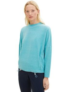 Tom Tailor Bluza w kolorze turkusowym rozmiar: S. Niebieskie bluzy Tom Tailor, s, bez wzorów, bez kaptura. Za 61,46 zł.
