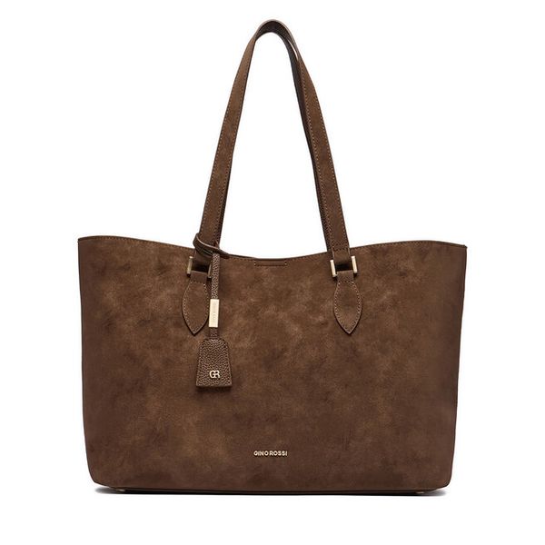 Torebka GINO ROSSI. Czarne shopper bag Gino Rossi, bez wzorów, bez dodatków. Za 259,99 zł.