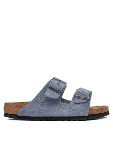 Birkenstock Klapki Arizona 1032694 Niebieski. Niebieskie klapki Birkenstock, bez wzorów, ze skóry, bez obcasa. Za 494,99 zł.