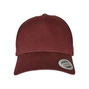 Zakrzywiona czapka snapback 5 paneli Flexfit Classic. Brązowe czapki FLEXFIT, bez wzorów. Za 114,50 zł.