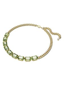 Swarovski Pozłacany naszyjnik z elementami ozdobnymi - dł. 45 cm rozmiar: onesize. Zielone naszyjniki Swarovski, z cyrkonią, metalowe. Za 543,99 zł.