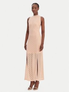Guess Sukienka letnia W6GK16 K2953 Pomarańczowy Slim Fit. Brązowe sukienki Guess, na lato, s, z aplikacjami, z syntetyku, bez kołnierzyka, bez ramiączek. Za 643,99 zł.