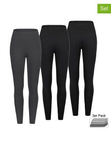 Sublevel Legginsy (3 pary) w kolorze czarno-antracytowym rozmiar: M. Czarne legginsy Sublevel, bez wzorów, z podwyższonym stanem. Za 105,14 zł.