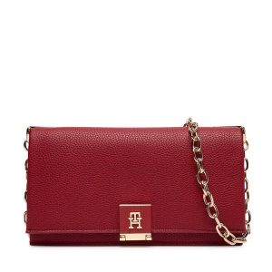 Torebka Tommy Hilfiger. Czerwone listonoszki TOMMY HILFIGER, bez wzorów, bez dodatków. Za 569,99 zł.