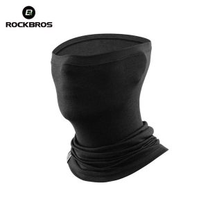Komin, maska na twarz, termiczny, chusta ROCKBROS wełna, czarny. Czarne apaszki i chusty ROCKBROS, bez wzorów, z materiału, sportowe. Za 33,99 zł.