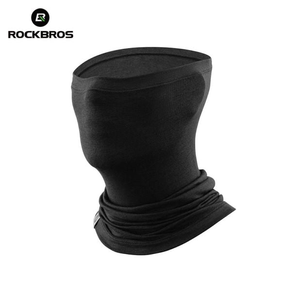 Komin, maska na twarz, termiczny, chusta ROCKBROS wełna, czarny. Czarne apaszki i chusty ROCKBROS, na zimę, bez wzorów, z materiału. Za 33,99 zł.