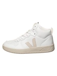Veja Skórzane sneakersy "V 15" w kolorze biało-beżowym rozmiar: 37. Białe trampki Veja, bez wzorów, za kostkę, bez zapięcia. Za 395,31 zł.