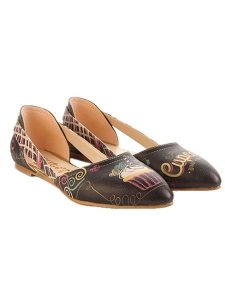 Goby Skórzane baleriny w kolorze brązowym rozmiar: 41. Brązowe balerinki Goby, bez wzorów, bez obcasa, bez zapięcia. Za 173,99 zł.