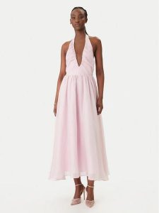 Bardot Sukienka koktajlowa Dorota Halter Neck 60206DB Różowy Regular Fit. Czerwone sukienki Bardot, bez wzorów, z syntetyku, wizytowe, bez kołnierzyka, bez ramiączek. Za 691,99 zł.