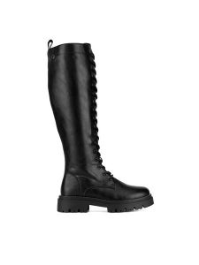 DeeZee Kozaki WS5865-26 Czarny. Czarne kozaki DeeZee, bez wzorów, z materiału, bez obcasa, na płaskiej podeszwie, bez zapięcia. Za 229,99 zł.