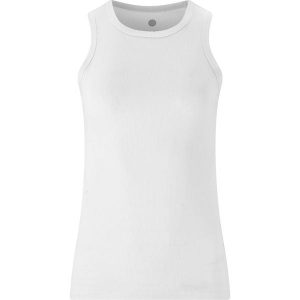 Damski tank top Athlecia Madilyn. Białe topy Athlecia, bez wzorów, sportowe, bez kołnierzyka, bez ramiączek. Za 133,50 zł.