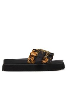 Versace Jeans Couture Klapki 80VA3SM5 ZS175 G89 Czarny. Czarne klapki Versace Jeans Couture, bez wzorów, z jeansu, bez obcasa. Za 496,99 zł.