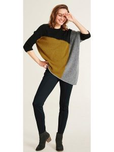 Heine Sweter w kolorze czarno-oliwkowo-szarym rozmiar: 36/38. Brązowe swetry oversize Heine, bez wzorów, bez ramiączek. Za 79,03 zł.