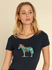 WOOOP Koszulka "Fresh Paint" w kolorze granatowym rozmiar: XL. Niebieskie bluzki Wooop, xl, bez wzorów, z bawełny, bez kołnierzyka, bez ramiączek. Za 39,45 zł.