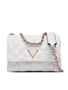 Guess Torebka Giully II Mini HWKG96 73740 Kremowy. Białe torebki klasyczne Guess, z aplikacjami, ze skóry, bez dodatków. Za 549,99 zł.