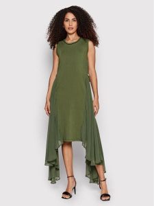 Liu Jo Sport Sukienka codzienna TA2180 J0088 Zielony Regular Fit. Zielone sukienki Liu Jo Sport, na co dzień, xs, bez wzorów, z bawełny, sportowe, bez kołnierzyka, bez ramiączek, proste. Za 589,99 zł.