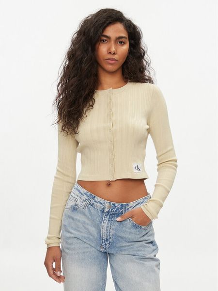 Calvin Klein Jeans Kardigan J20J223149 Zielony Slim Fit. Zielone kardigany Calvin Klein Jeans, z jeansu. Za 249,99 zł.