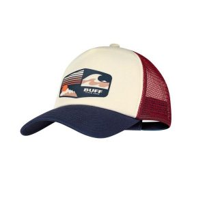 Czapka z daszkiem Buff Trucker. Czerwone czapki Buff, bez wzorów, sportowe. Za 119,90 zł.