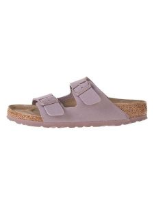 Birkenstock Klapki "Arizona" w kolorze fioletowym rozmiar: 36. Różowe klapki Birkenstock, bez wzorów, z otwartym noskiem, bez obcasa. Za 329,95 zł.