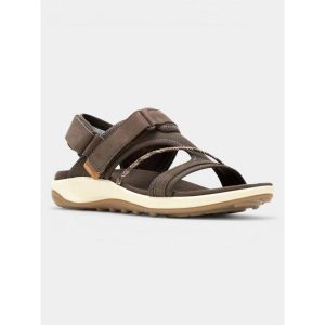 Sandały damskie Merrell Terran 4 Backstrap. Brązowe sandały Merrell, bez wzorów, z materiału, bez obcasa, bez zapięcia. Za 429,00 zł.