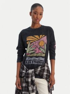 Roxy Bluzka Hangloose Washed ERJZT06028 Czarny Relaxed Fit. Czarne bluzki Roxy, l, bez wzorów, z bawełny, bez kołnierzyka, bez ramiączek. Za 229,99 zł.