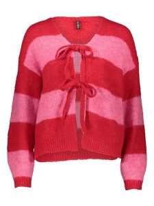 Pieces Kardigan w kolorze czerwono-jasnoróżowym rozmiar: M. Czerwone swetry oversize Pieces, m, bez wzorów, bez ramiączek. Za 100,99 zł.