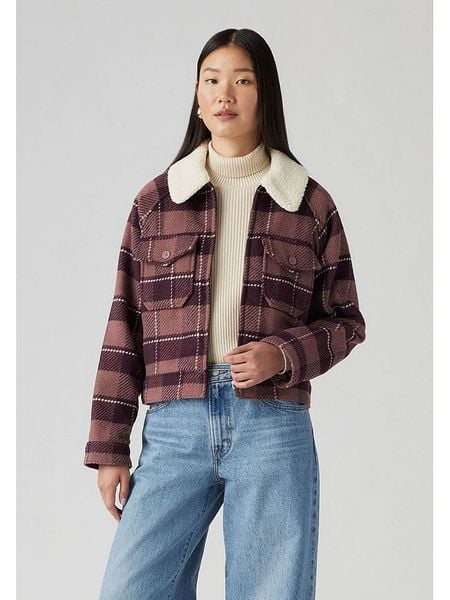 Levi's Kurtka koszulowa w kolorze ciemnofioletowym rozmiar: M. Różowe kurtki Levi's®, m, z aplikacjami, z wełny, bez kaptura. Za 252,94 zł.