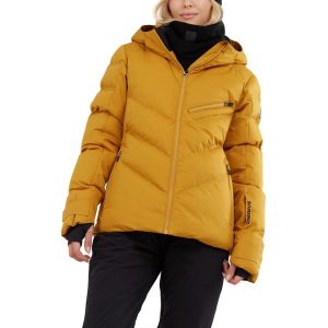Damska kurtka narciarska Fundango Elyra Padded. Brązowe kurtki sportowe FUNDANGO, na zimę, m, bez wzorów, bez kaptura, narciarskie. Za 589,90 zł.