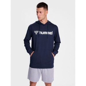 Bluza z kapturem Hummel Go 2.0 Logo. Niebieskie bluzy Hummel, bez wzorów, z materiału, z kapturem. Za 233,50 zł.