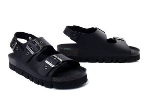 DR. BRINKMANN 710165-01 schwarz, sandały damskie. Czarne sandały Dr. Brinkmann, bez wzorów, bez obcasa, bez zapięcia. Za 211,92 zł.