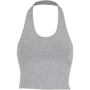Top z jersey damski Urban Classics Basic. Szare topy Urban Classics, bez wzorów, z dżerseju, bez kołnierzyka, bez ramiączek. Za 134,50 zł.