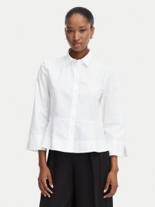 HUGO Koszula Embrella 50562961 Biały Slim Fit. Białe koszule Hugo, bez wzorów, z bawełny, bez kołnierzyka, bez ramiączek. Za 465,99 zł.