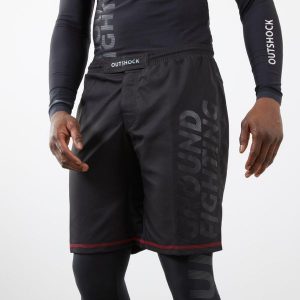 Spodenki do MMA / Grapplingu Outshock Fightshort 500. Czarne szorty OUTSHOCK, bez wzorów, z elastanu, sportowe. Za 129,99 zł.