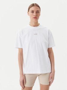 Calvin Klein Jeans T-Shirt Placed Institutional J20J225539 Biały Relaxed Fit. Białe t-shirty Calvin Klein Jeans, xl, bez wzorów, z bawełny, bez kołnierzyka, bez ramiączek. Za 129,99 zł.