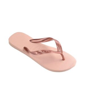 Klapki Havaianas Model 4137428 Kolor Nago. Czerwone klapki Havaianas, bez wzorów, z gumy, bez obcasa. Za 106,35 zł.